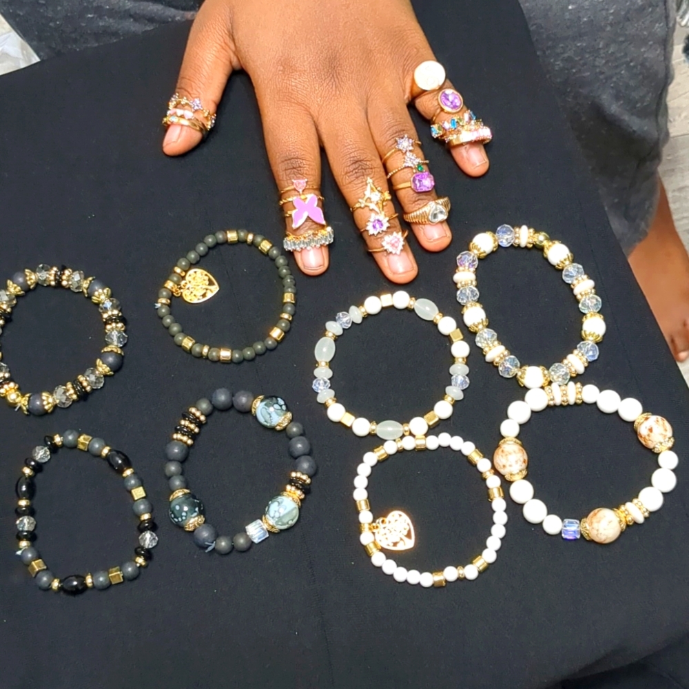 Rings and bracelets costume jewelry